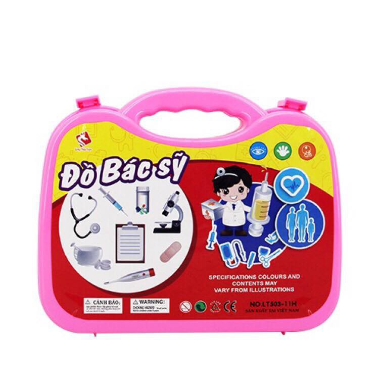 Vali Bác Sỹ LT502-12H Long Thuy Toys - Bộ Đồ Chơi Mô Hình dụng cụ vali Xách Tay 14 Chi Tiết cho bé