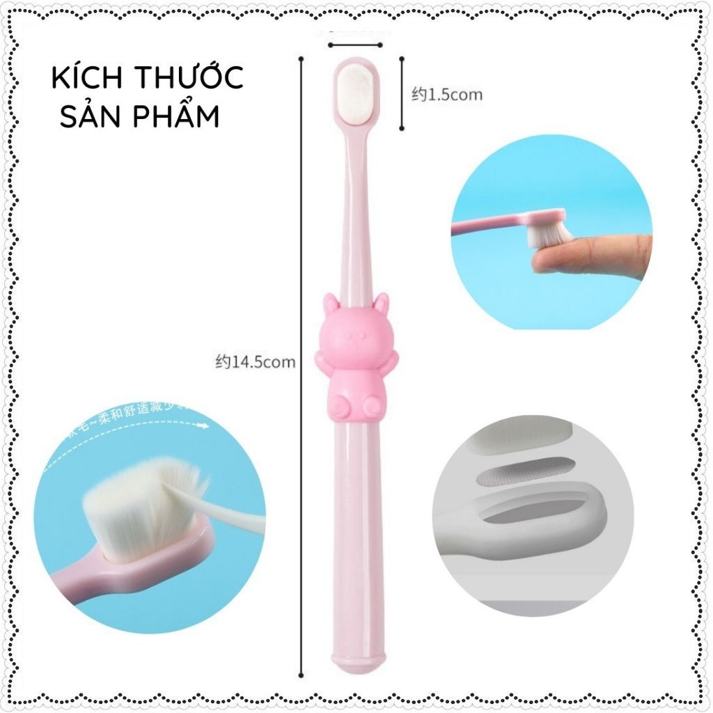 Bàn chải đánh răng siêu mềm mịn cho bé bảo vệ nướu ngăn viêm lợi chống sâu răng 1-5 tuổi với 11000 lông tơ micro