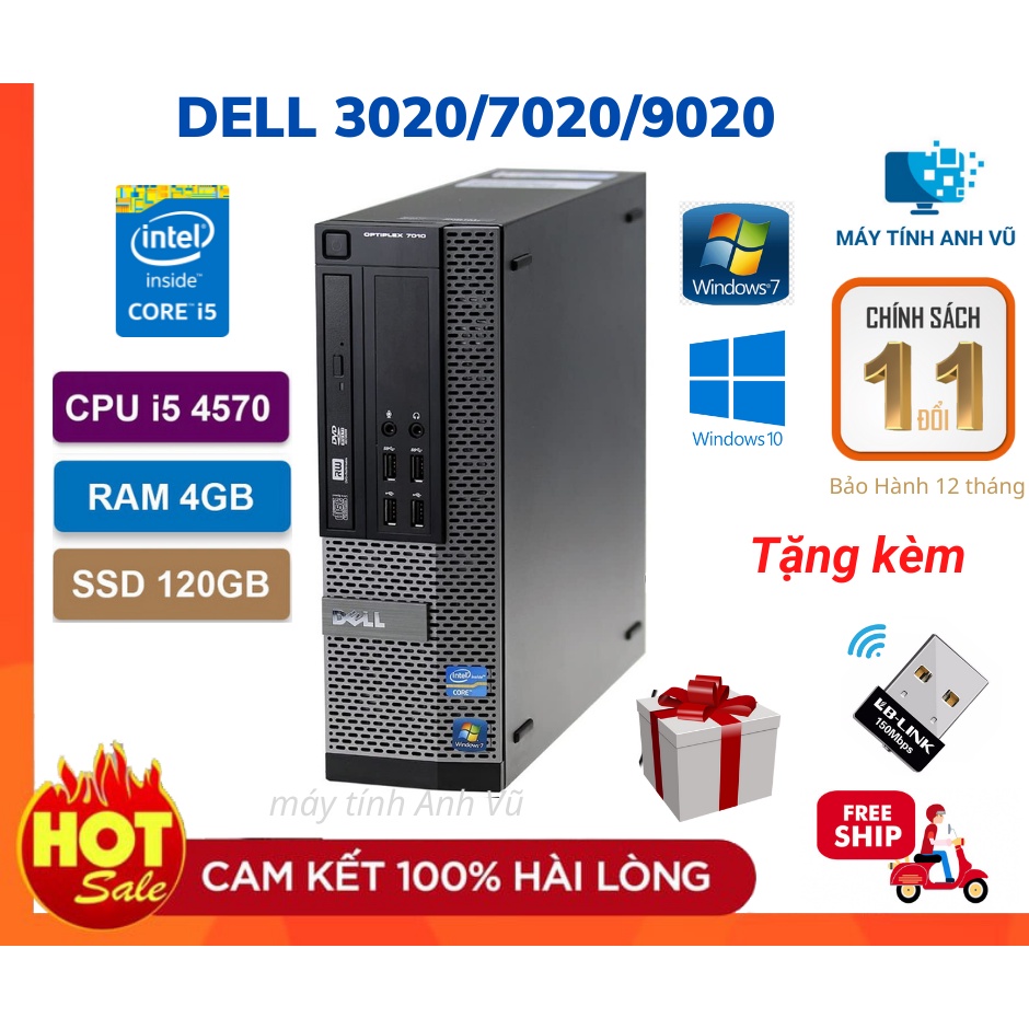 Cây Máy Tính Cũ Máy Bộ Văn Phòng Giá Rẻ - Dell Optiplex 3020/7020/9020 ( I5 4570/4G/SSD120G ) - Bảo Hành 12 Tháng | WebRaoVat - webraovat.net.vn