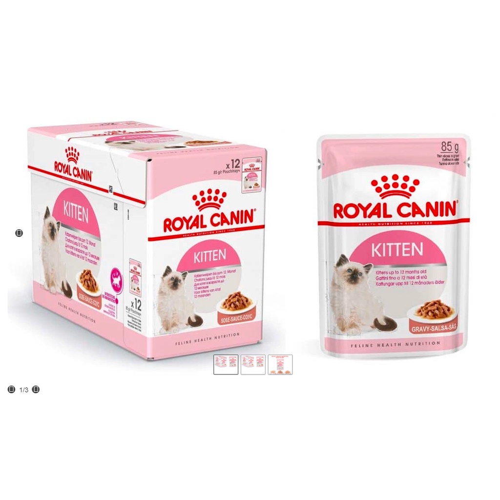 (12 Gói) Pate Cho Mèo Con Royal Canin Kitten Gravy Dạng Sốt 85g