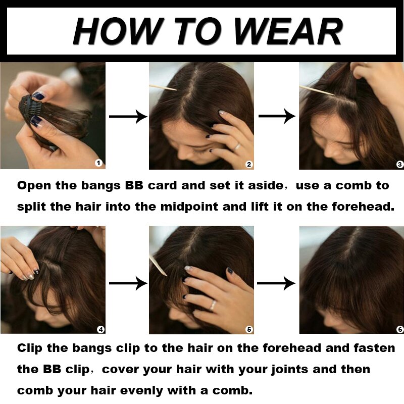 Tóc mái thẳng kèm 1 kẹp cho nữ