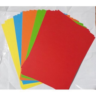 Giấy bìa màu A4,,Bìa màu trộn mix 5 màu ĐL 180gsm (100 tờ/ xấp)