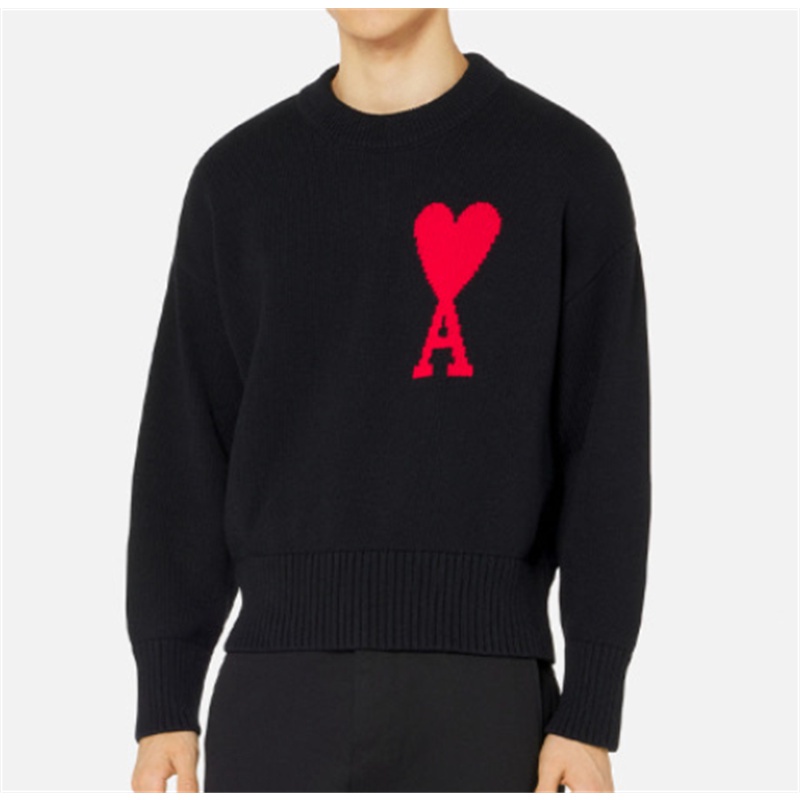 Áo Sweater Dệt Kim Cổ Tròn Tay Dài In Hình Trái Tim Thời Trang Cho Cặp Đôi