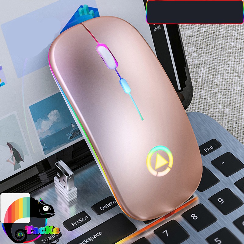 Chuột không dây A2 RGB LED CHÍNH HÃNG YINDIAO, Chống ồn, Pin sạc dùng 7 ngày I Wriless Mouse RGB A2