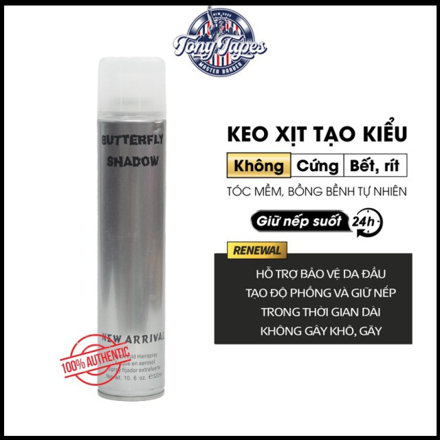 Gôm Xịt Tóc Nam &amp; Nữ Butterfly Shadow chính hãng 320ml - Ông trùm giữ nếp tóc | keo &amp; wax vuốt tóc chính hãng | november