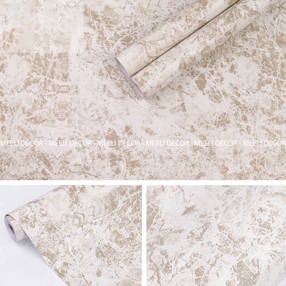 [1 cuộn] 10 mét dài giấy dán tường giả đá, sẵn keo dễ dán, pvc chống thấm nước, kt 10m x 45cm, ME13 - Meeli Decor | BigBuy360 - bigbuy360.vn