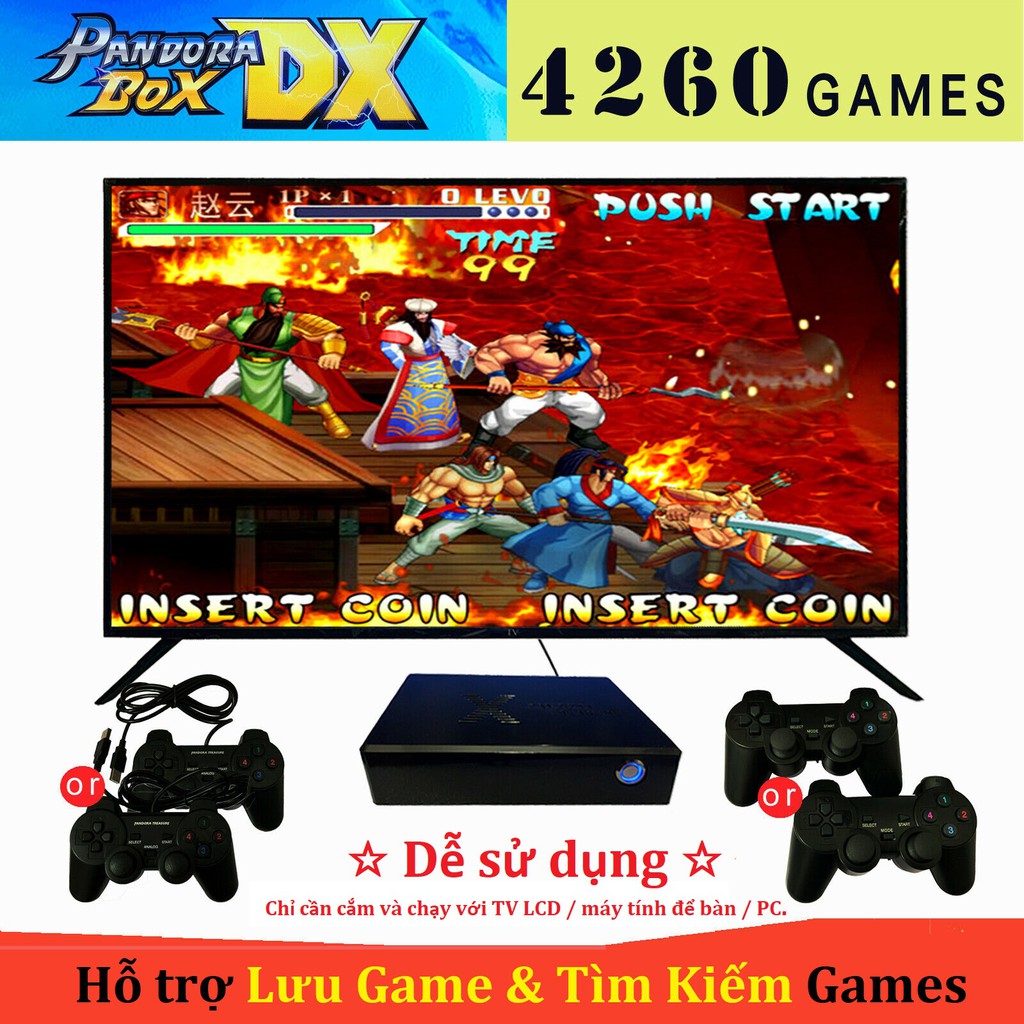 Máy Chơi Game Pandora Box DX Với 4080 Game 2D và 150 Game 3D kết nối với nhiều loại màn hình chẳng hạn như LCD, TV, PC