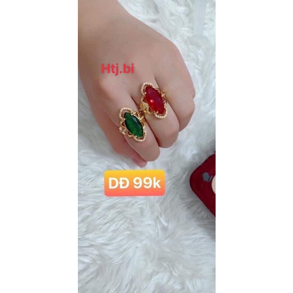 nhẫn nữ mạ vàng kiểu dáng hạt dưa htj