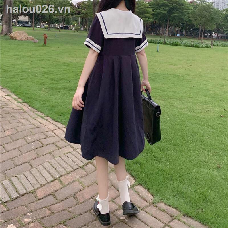 Đầm Thủy Thủ Dài Tay Phong Cách Nhật Bản Xinh Xắn Dành Cho Nữ