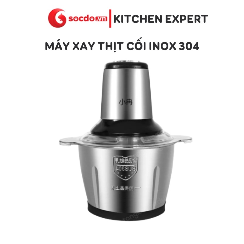 Máy xay thịt Kitchen expert chất liệu Inox304 cao cấp 4 lưỡi đa năng - Cối xay thịt dung tích 2L
