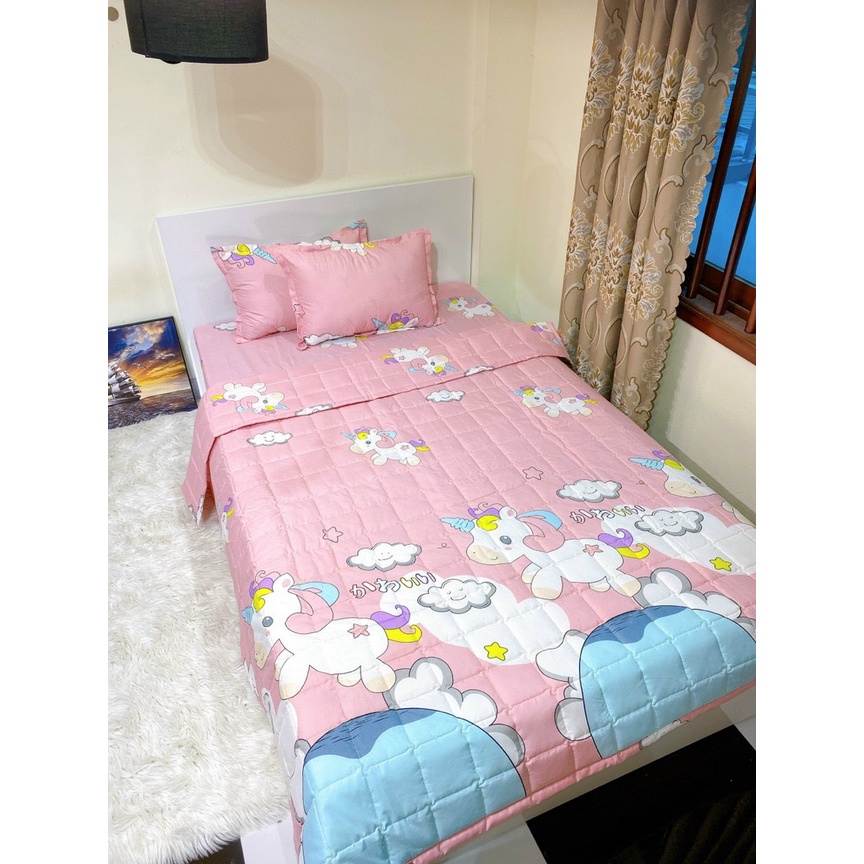 Set Chăn Hè Cotton Poly 5 Món Cao Cấp Chần 3 Lớp