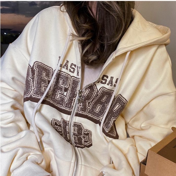 Áo Khoác Hoodie Dáng Rộng Có Khóa Kéo Phong Cách Retro Âu Mỹ Thời Trang 2022 Y2K Dành Cho Nam Nữ | BigBuy360 - bigbuy360.vn