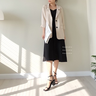 [KAYSTUDIO] ĐẦM LỤA ĐEN HAI DÂY