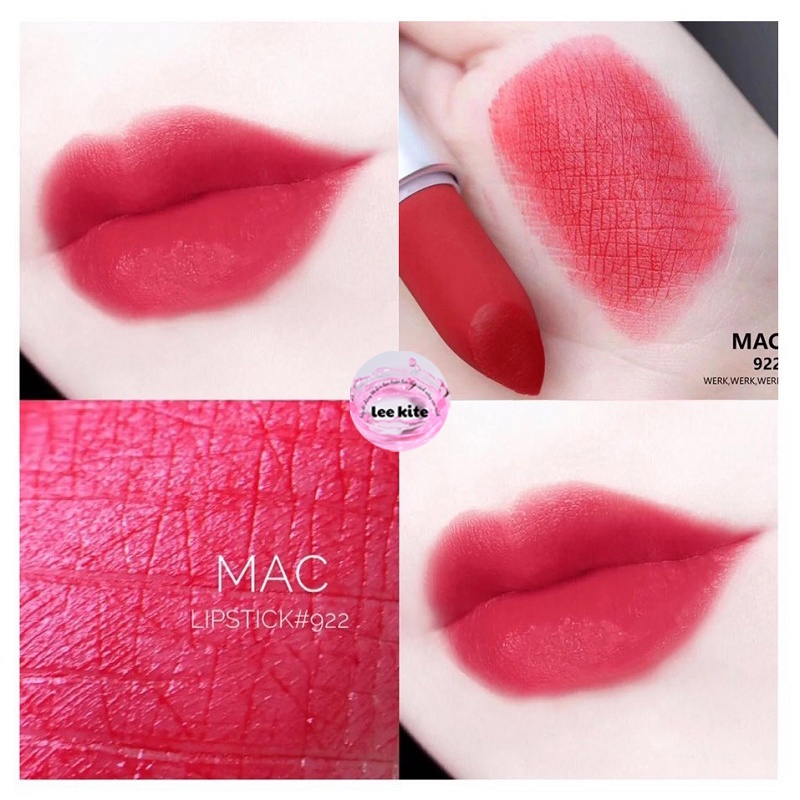 Son MAC 922 Werk Werk Werk Màu Đỏ Lạnh Ánh Cam - Powder Kiss