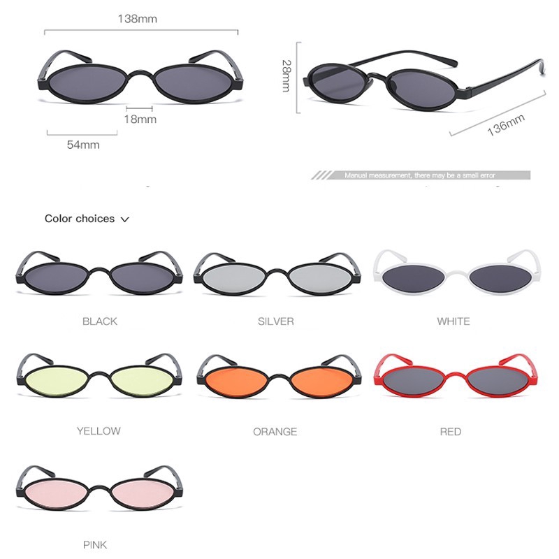 Kính mát gọng oval nhỏ gọn phong cách thời trang cổ điển cho phái nữ