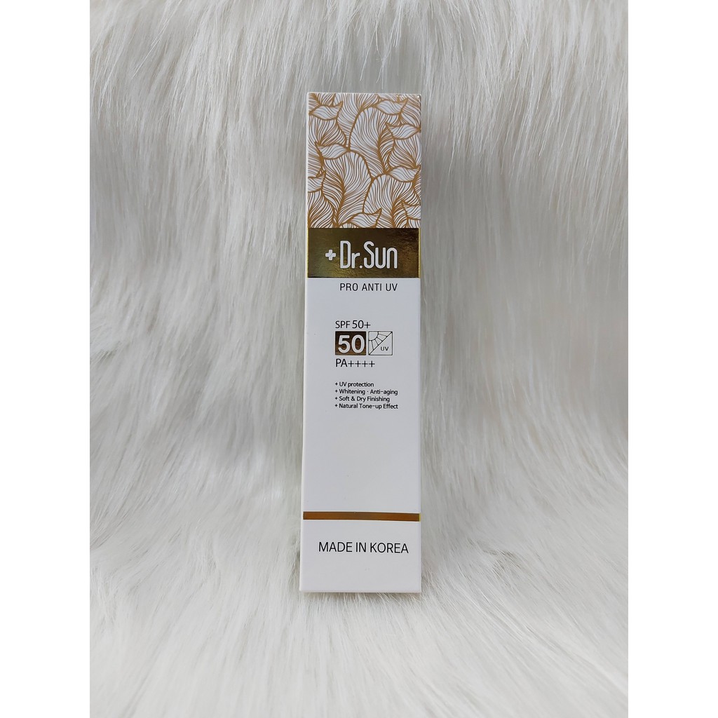 DR.SUN PRO ANTI UV - kem chống nắng kết hợp phương pháp chống nắng vật lý và hóa học, với chỉ số SPF50+/PA++++