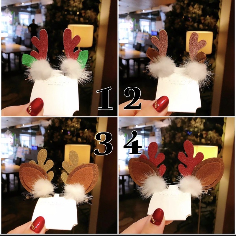 Set 2 kẹp tóc chủ đề noel cho bạn gái ms 204920