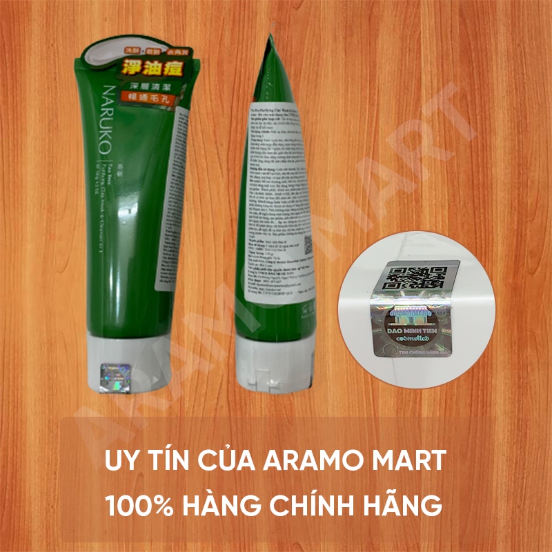 Sữa rửa mặt dạng bùn Naruko Đài Loan trà tràm Tea Tree Purifying Clay Mask and Cleanser 3 in i 120g/tuýp＊AramoMart＊
