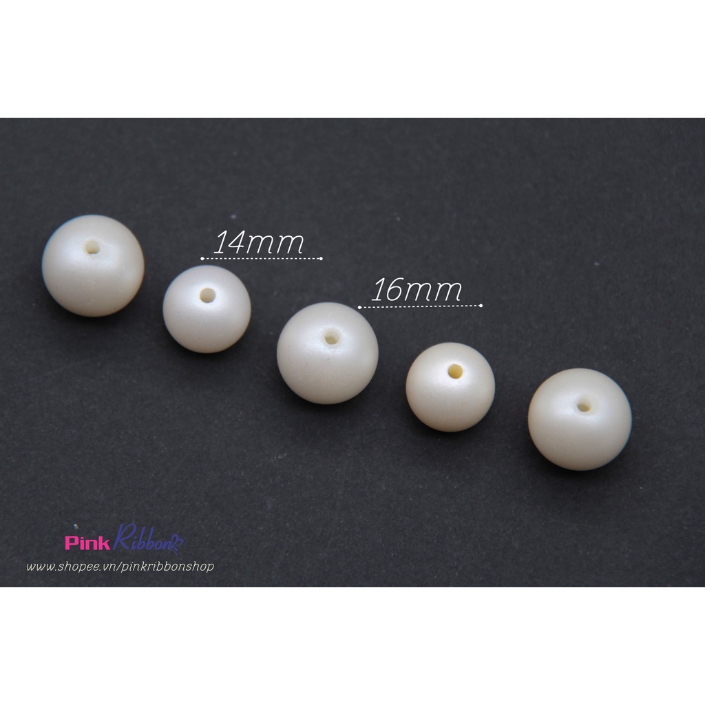 [Set 5 hạt] Hạt trai mờ cỡ 14mm-16mm