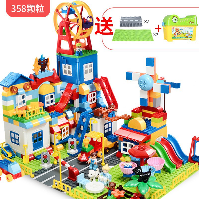 Lego Duplo FEELO Công viên và Cối xay gió 358khối kèm thùng đựng và 4 tấm nền NLG0038-10