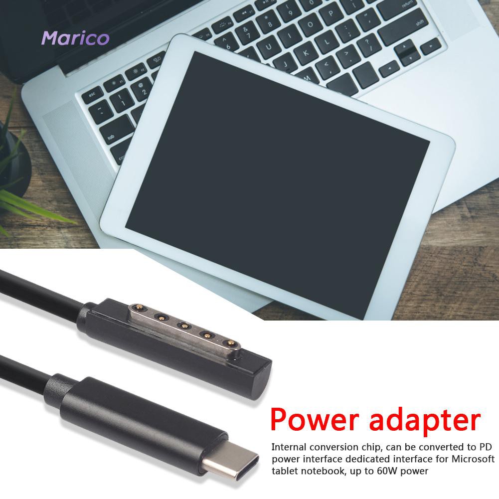 Dây Cáp Sạc Usb Type C Pd 1.5m Cho Microsoft Surface Pro 1 / 2