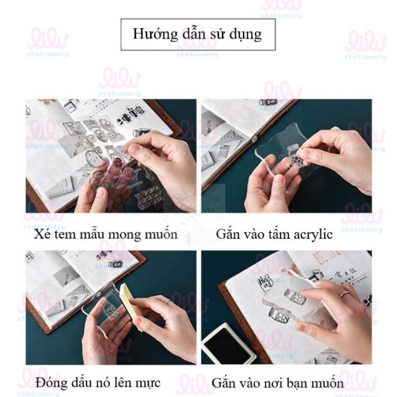 Con dấu silicon trong suốt trang trí sổ vintage cute DIY Crafts, Scrapbook, Journal, Diary, Planner, Wal Seal Ect