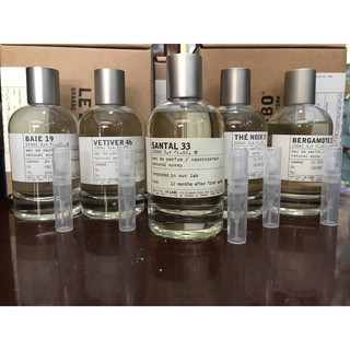 [Mẫu thử kết hợp 2ml mỗi mùi - Tiết kiệm 100k] 5 mùi Le labo (Santal33, the noir 29, Bergamote22, Baie19, vetiver46)