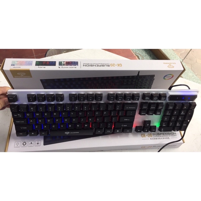 Bàn phím giả cơ GK 21 cổng usb led đa màu ,chống nước siêu bền