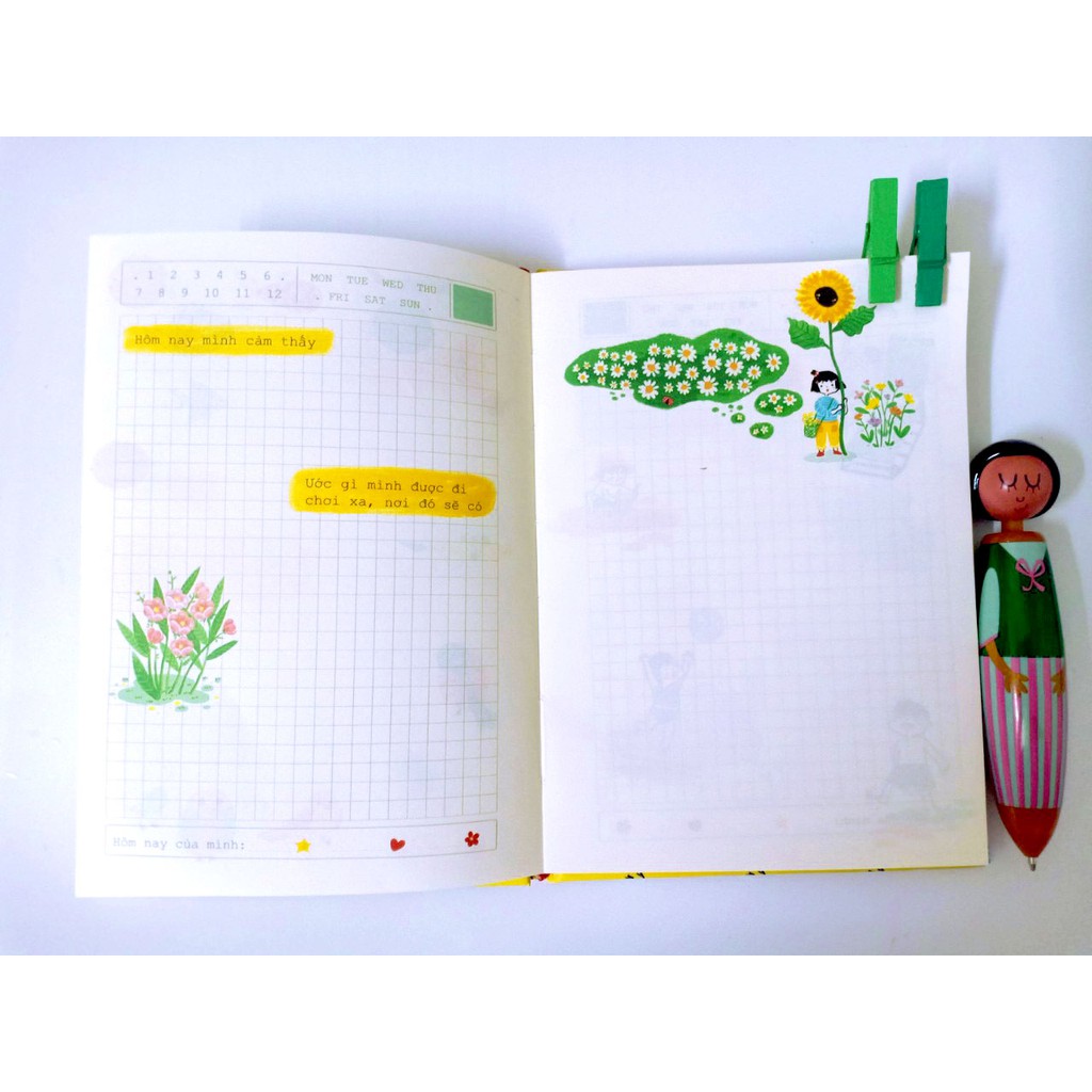 Sổ nhật ký của tớ - sổ bìa vàng, xanh, trắng