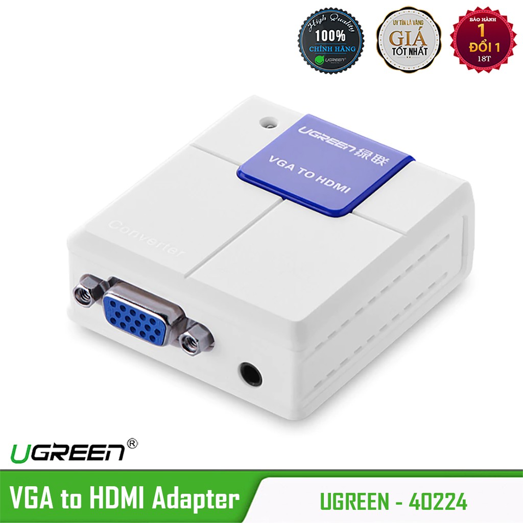 Thiết Bị Chuyển VGA ra HDMI fullHD 1080p Cao Cấp UGREEN