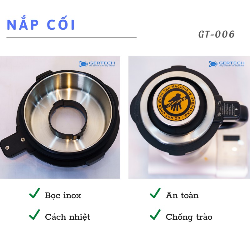 Máy xay nấu độ ồn thấp GERTECH GT-006 | Xay nấu sữa hạt [CHÍNH HÃNG]