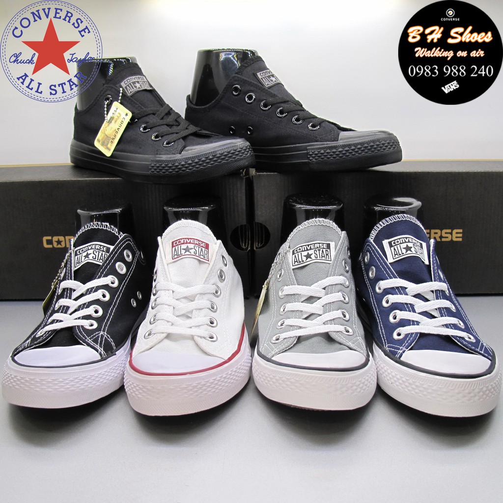 [Hộp CV] Giày CV Converse classic cổ thấp cổ điển vải canvas nam nữ cao cấp đầy đủ tem, tag, tặng kèm hộp hãng.