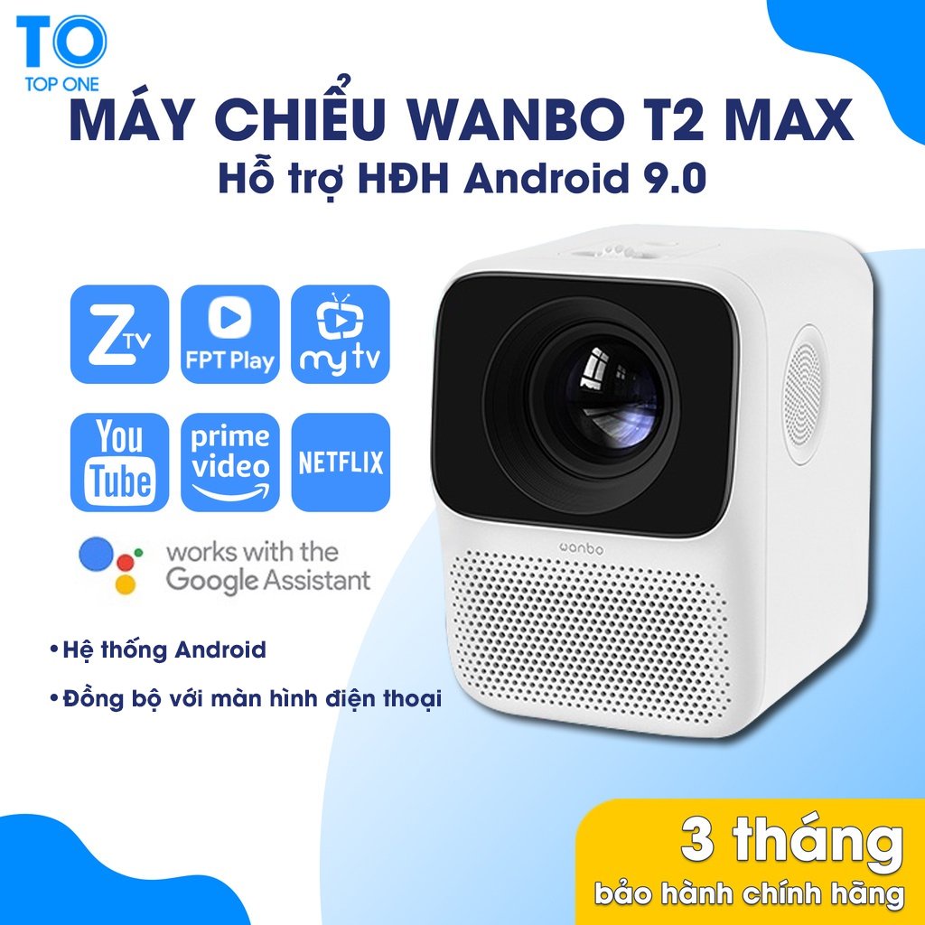 Máy Chiếu Mini wanbo T2 MAX bản Quốc tế. Full HD 1080 Hệ điều hành Android Rạp phim tại nhà