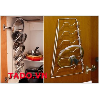 Kệ giá gắn tường cài gác vung xoong nồi inox 7 tầng loại dày GD787