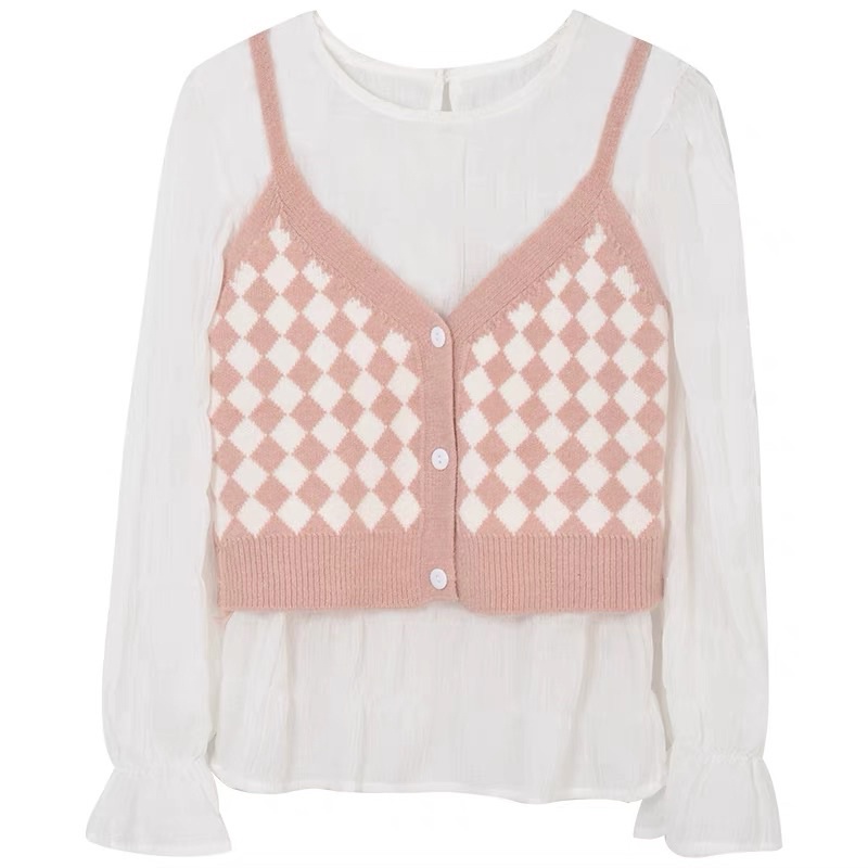 Set áo len hồng dễ thương