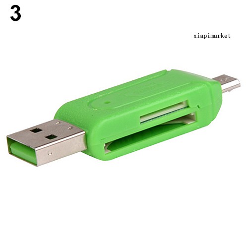 Đầu Đọc Thẻ Nhớ Usb Otg Đa Năng 2 Trong 1