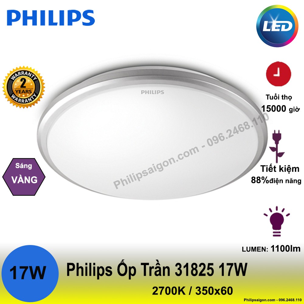 ĐÈN ỐP TRẦN  Philips LED PHILIPS 31825 TWIRLY 17W 6500K ( ÁNH SÁNG TRẮNG)( HÃNG PHÂN PHỐI CHÍNH HÃNG)- bảo hành 24 thang