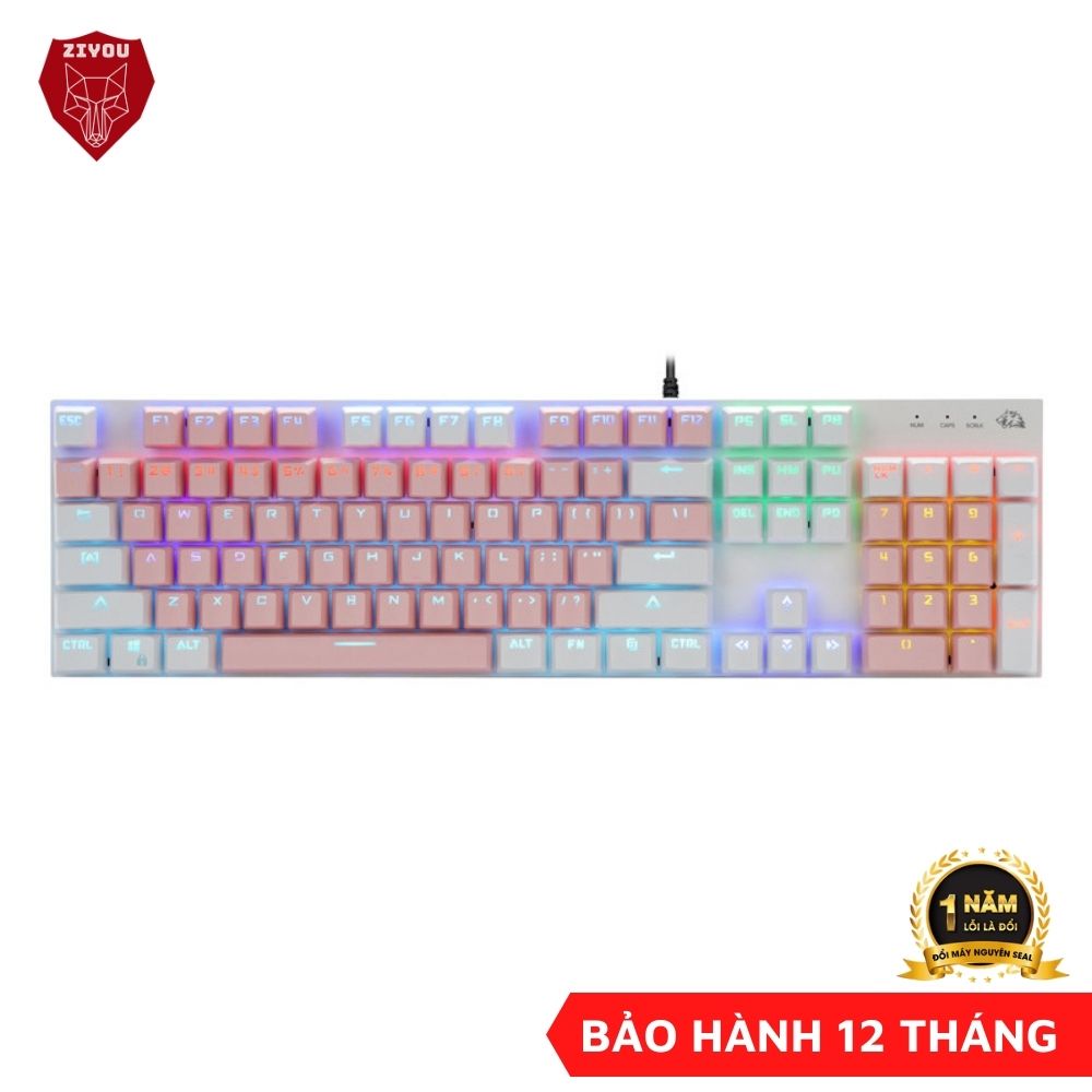 Bàn Phím CƠ Máy Tính Cao Cấp Ziyou K1 Có 20 Chế Độ Led, Sử Dụng Trục Cơ Red Switch Gõ Siêu Êm, Bản Nâng Cấp 2023