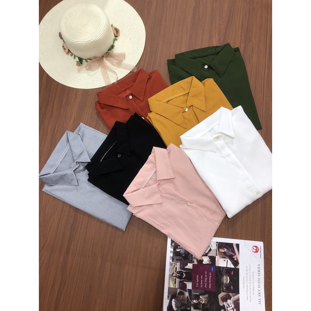 áo sơ mi trơn full màu vải bao đẹp fom chuẩn U750