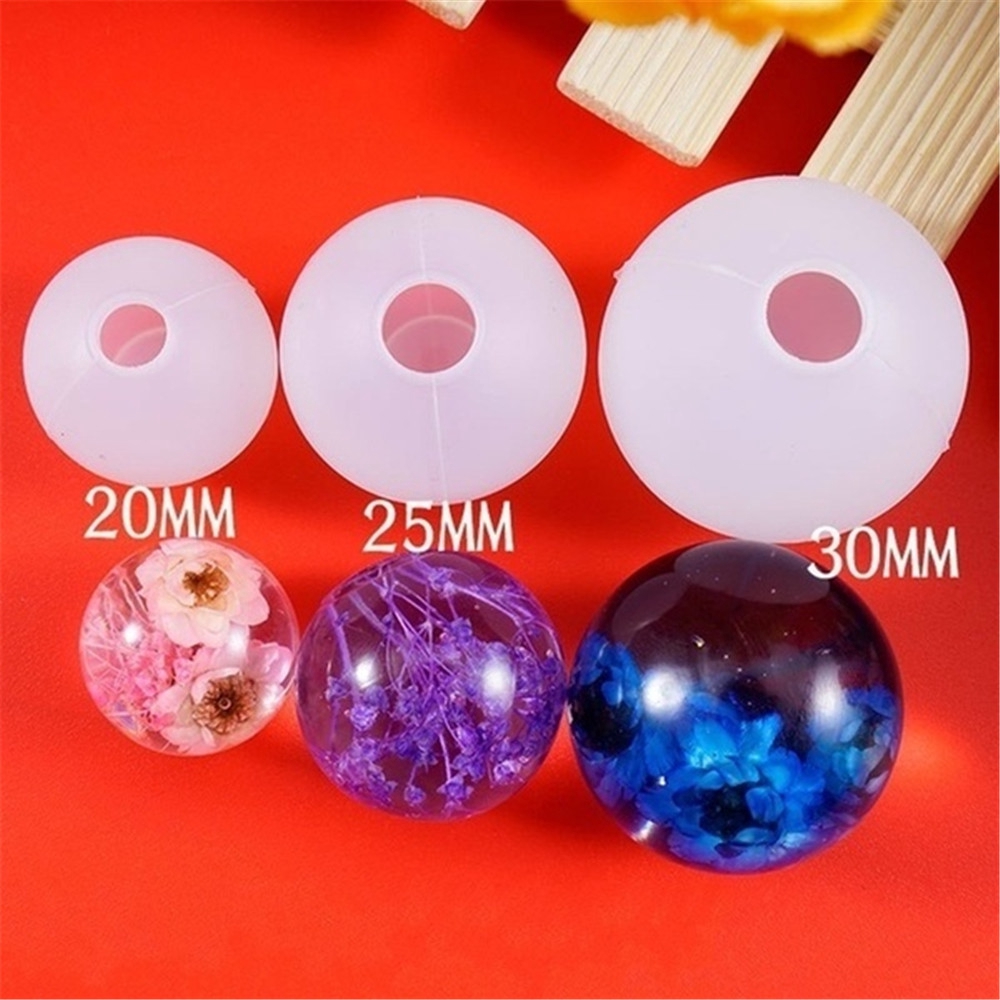 Set 1/3 khuôn đổ epoxy resin dùng làm trang sức hình quả cầu trong suốt