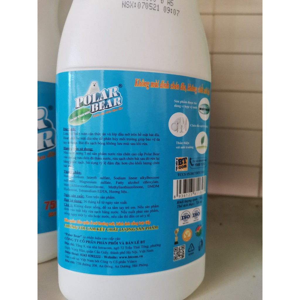 Nước Rửa Chén,Dầu Rửa Bát Polabear Bưu Điện