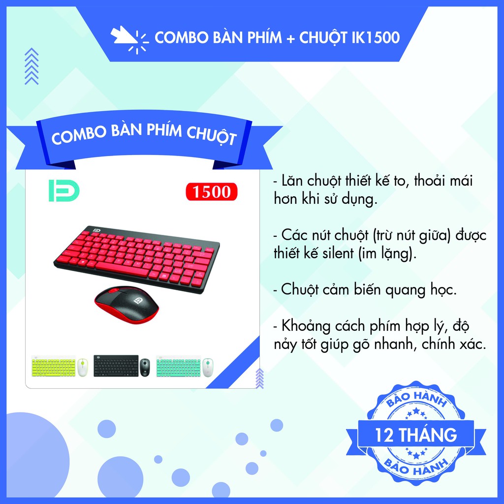 COMBO BÀN PHÍM + CHUỘT IK1500 -D.2