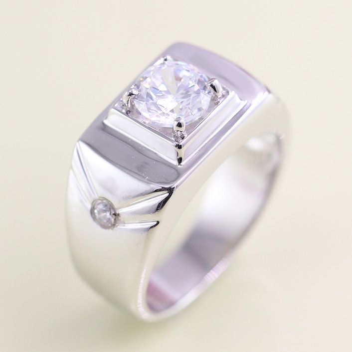 Nhẫn nam bạc 925 đẹp đính đá đơn giản NNA0075 Trang Sức TNJ