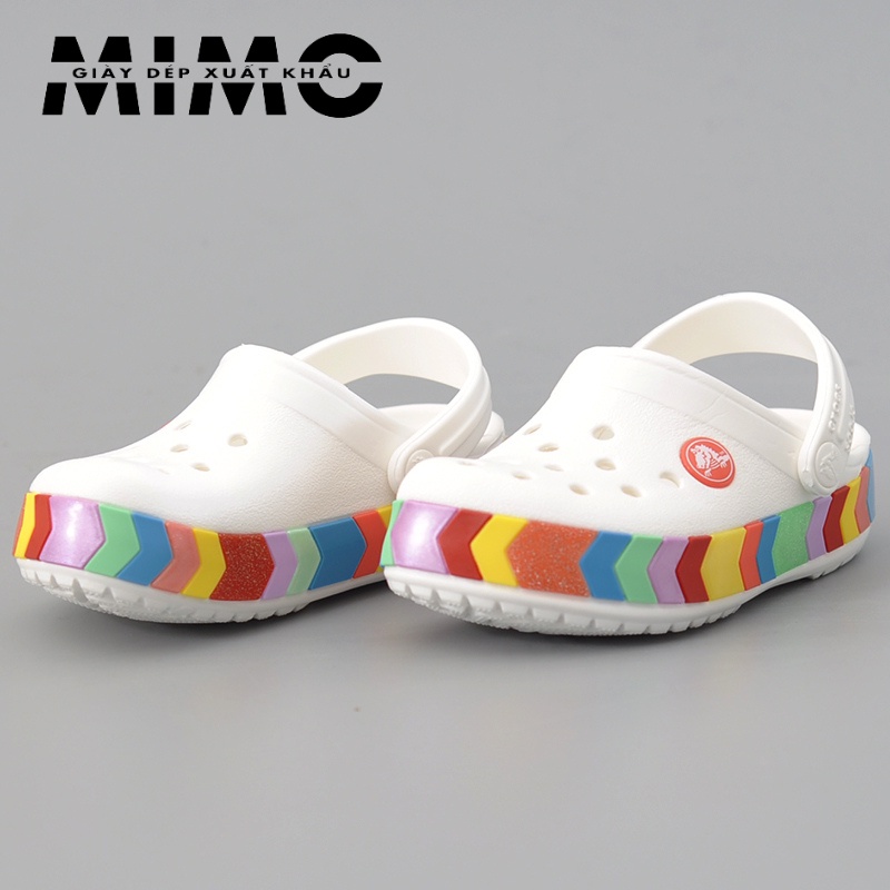 [Tặng 10 jibit] - Sục trẻ em, dép sục nhựa 3D viền mũi tên nhiều màu siêu êm mềm nhẹ, bền đẹp cho bé gái