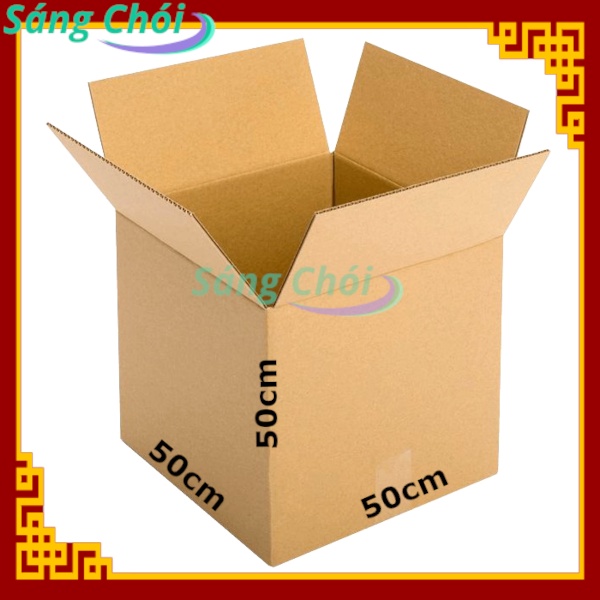 [50 x 50 x 50cm] 5 Hộp Giấy Carton Đóng Gói Hàng Cao Cấp Siêu Dày Sóng B 5 Lớp Thùng Giấy Gói Hàng - 50x50x50 50x50x50cm