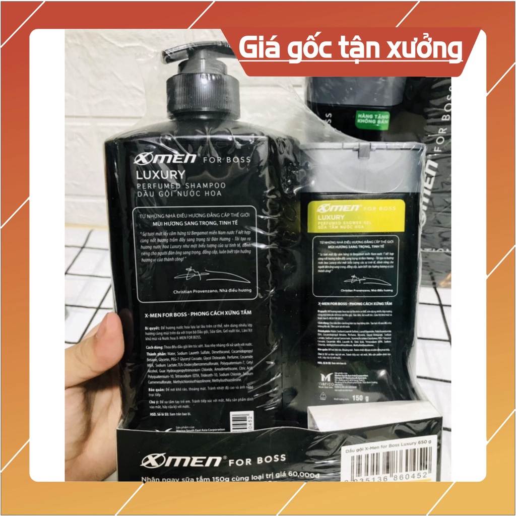 Dầu gội hương nước hoa Xmen For Boss 650g tặng ngay sữa tắm cùng loại 150g