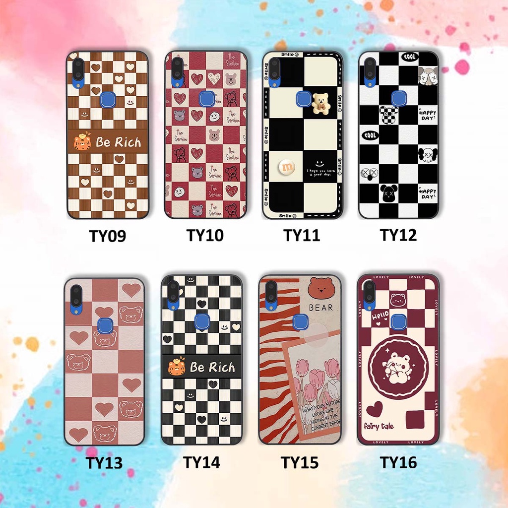 Ốp Vivo V11 / V11i gấu Bear rick caro vuông thời trang siêu đẹp