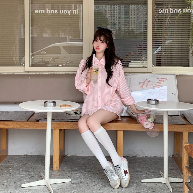 Áo sơ mi tay dài in hoạt hình phong cách mùa thu cho nữ