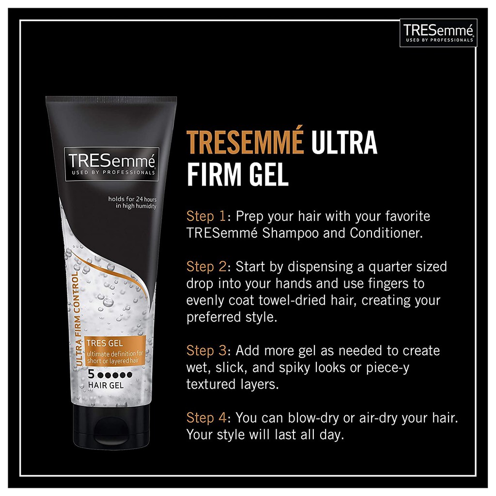 Gel tạo kiểu tóc Tresemme Gel 4 Extra Firm Control 255g (Mỹ)