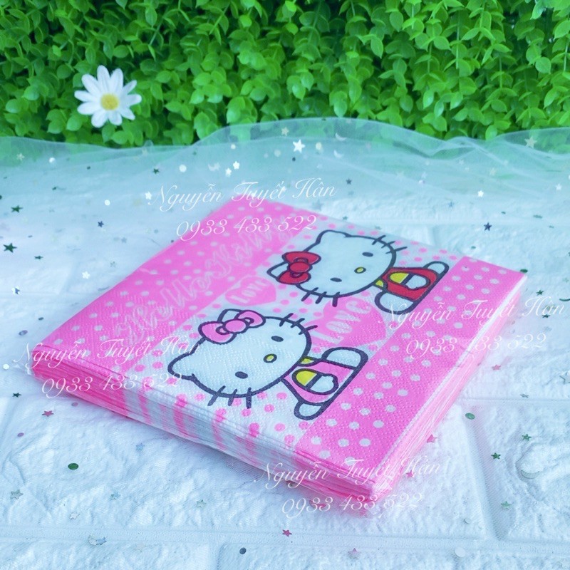 KHĂN GIẤY VUÔNG 2 LỚP HELLO KITTY